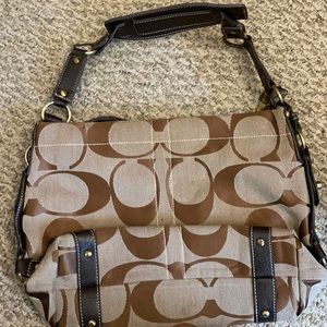 USED Coach C logo hobo bag